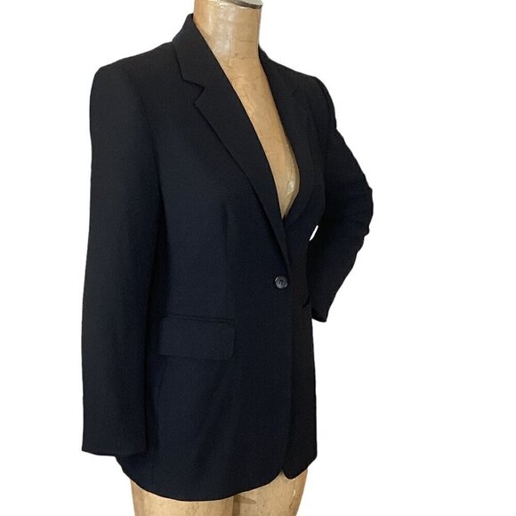 Nygard Collection Classic 1-Button Longline Blazer Jacket Black Sz 8P 299B - Picture 3 of 8
